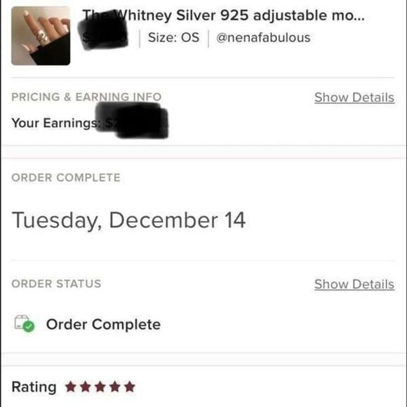 The Whitney Silver 925 adjustable modern statement ring - Picture 7 of 12